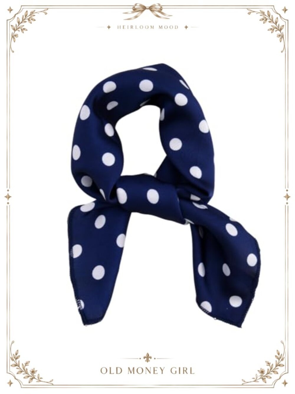 Polka Dot Satin Square Hair Scarf Neckerchief for Women